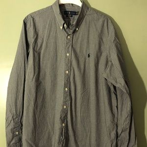 XXL men’s long sleeve button down. Black checked